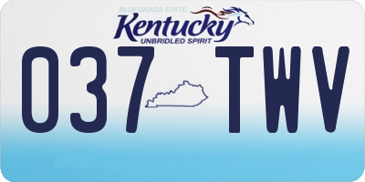 KY license plate 037TWV