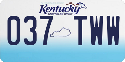 KY license plate 037TWW