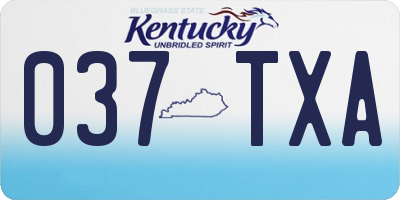KY license plate 037TXA
