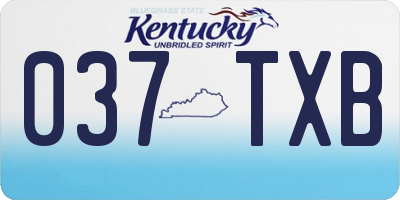 KY license plate 037TXB
