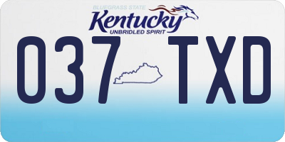 KY license plate 037TXD