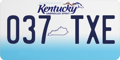KY license plate 037TXE