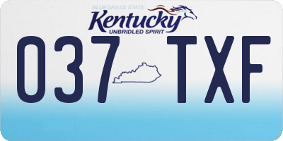 KY license plate 037TXF