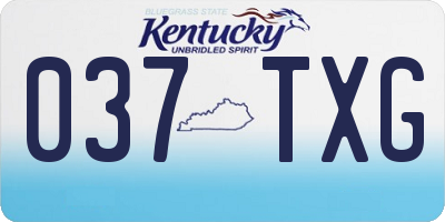 KY license plate 037TXG