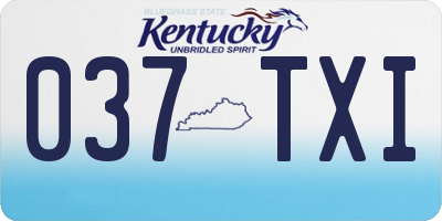 KY license plate 037TXI