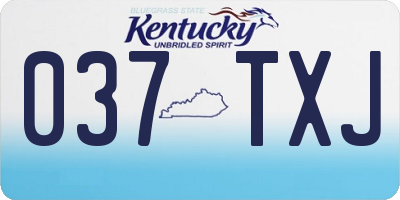 KY license plate 037TXJ