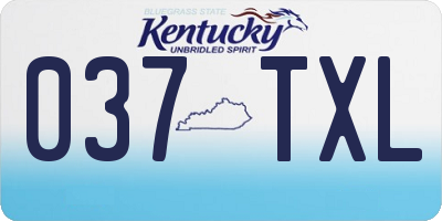 KY license plate 037TXL