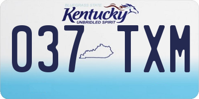 KY license plate 037TXM