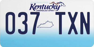 KY license plate 037TXN