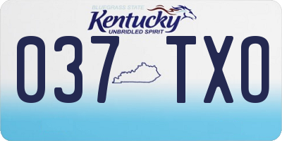 KY license plate 037TXO