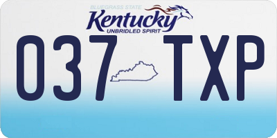 KY license plate 037TXP