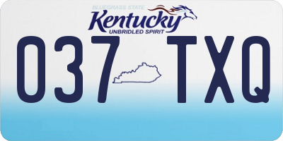 KY license plate 037TXQ