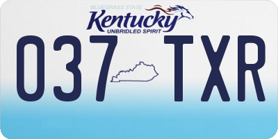 KY license plate 037TXR
