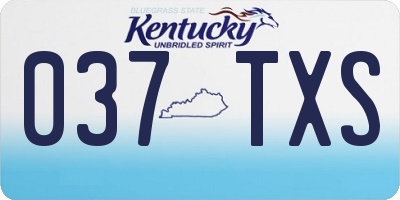 KY license plate 037TXS
