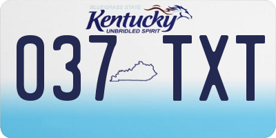 KY license plate 037TXT