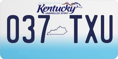 KY license plate 037TXU