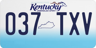 KY license plate 037TXV