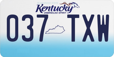 KY license plate 037TXW