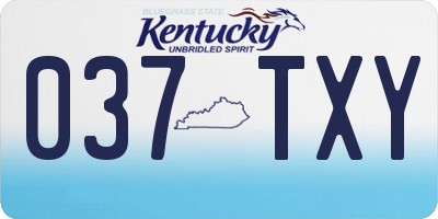 KY license plate 037TXY