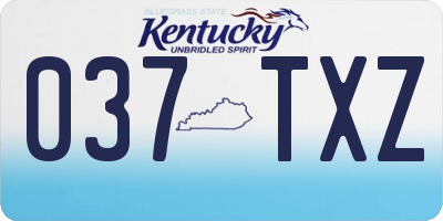 KY license plate 037TXZ