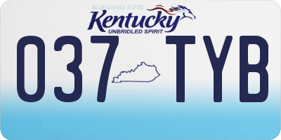 KY license plate 037TYB