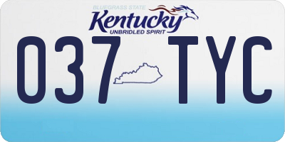 KY license plate 037TYC