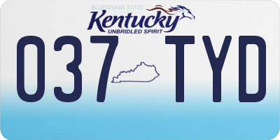 KY license plate 037TYD