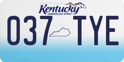 KY license plate 037TYE