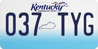 KY license plate 037TYG