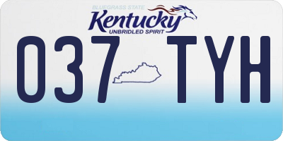 KY license plate 037TYH