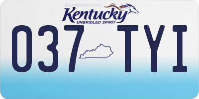 KY license plate 037TYI