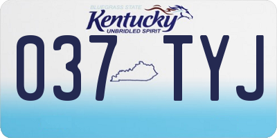 KY license plate 037TYJ