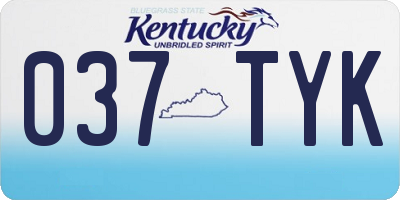 KY license plate 037TYK