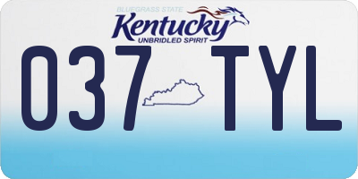 KY license plate 037TYL