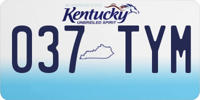 KY license plate 037TYM