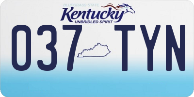 KY license plate 037TYN