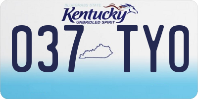 KY license plate 037TYO