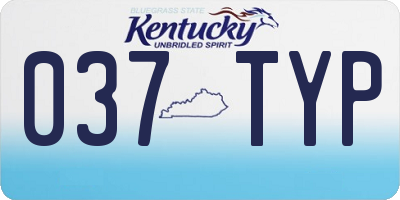 KY license plate 037TYP