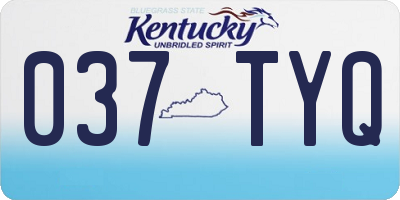 KY license plate 037TYQ