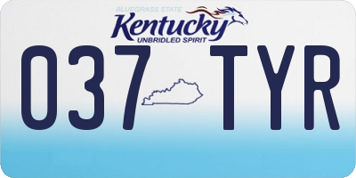 KY license plate 037TYR