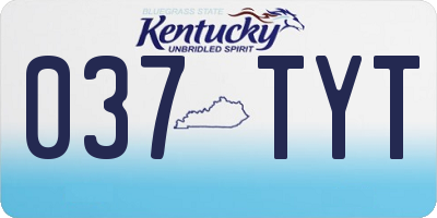 KY license plate 037TYT