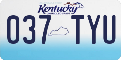 KY license plate 037TYU