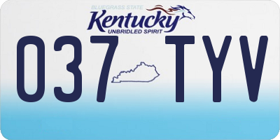 KY license plate 037TYV
