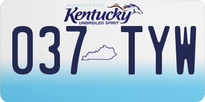 KY license plate 037TYW