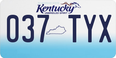 KY license plate 037TYX