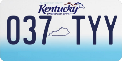 KY license plate 037TYY