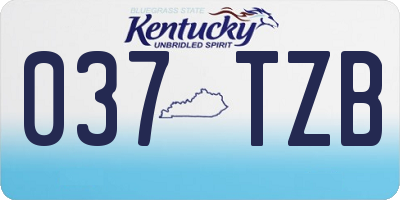 KY license plate 037TZB