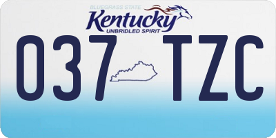 KY license plate 037TZC