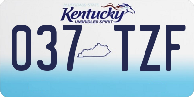 KY license plate 037TZF