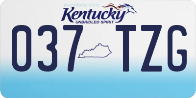 KY license plate 037TZG